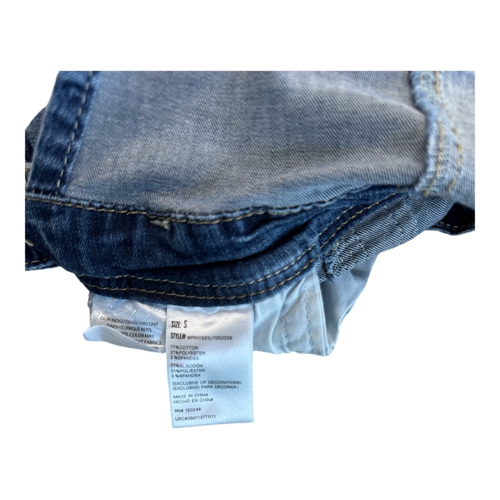 Wallflower Distressed Denim Short Overalls Blue Size S 24 - Picture 5 of 8